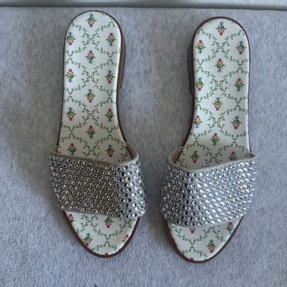 NWT Hill House The City Slide in Sand Rhinestone Size 36.5  NWT Hill House The City Slide in Sand Rhinestone Size 36.5 (6 US)